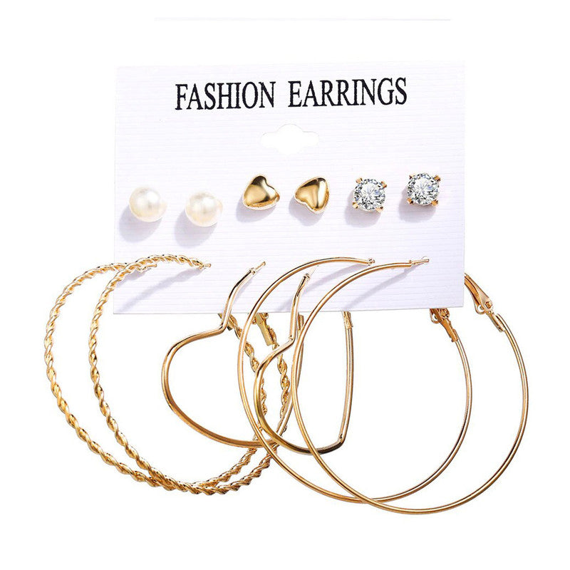 Exclusive Gold Plated Stud and Hoop Earrings For Women