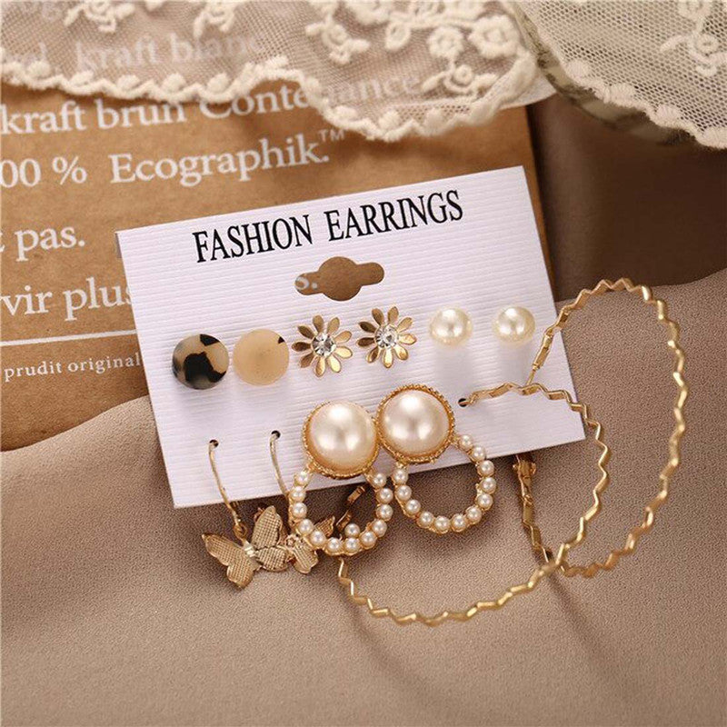 Mesmerizing Pearl and AD Gold Plated Earrings For Women - MySmartBazaar