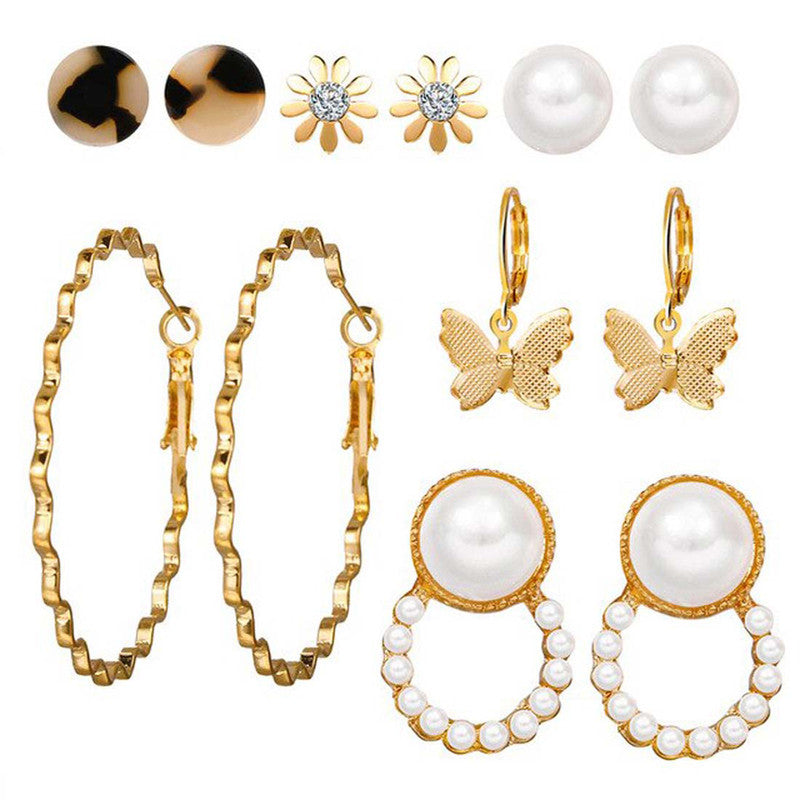 Mesmerizing Pearl and AD Gold Plated Earrings For Women