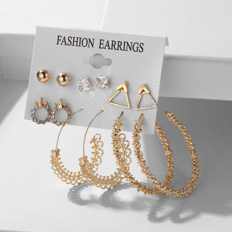 Wonderful AD Geometric Gold Plated Earrings For Women