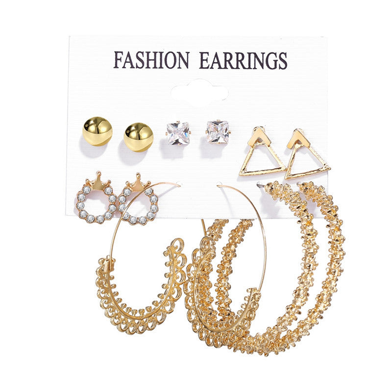 Wonderful AD Geometric Gold Plated Earrings For Women