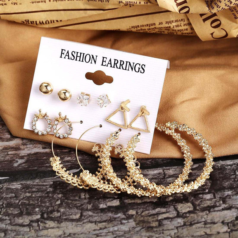 Wonderful AD Geometric Gold Plated Earrings For Women