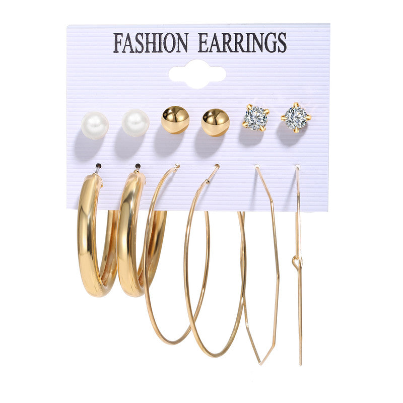 Swanky Pearl and AD Gold Plated Earrings For Women