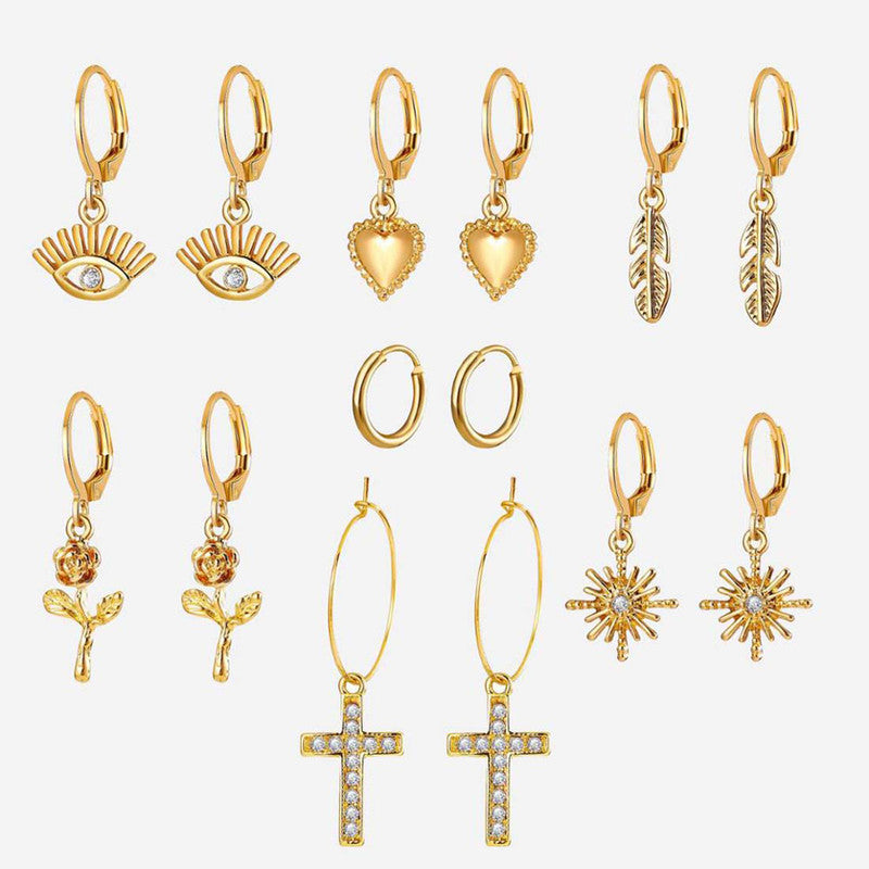 Marvellous AD Gold Plated Multi Designs Earrings For Women