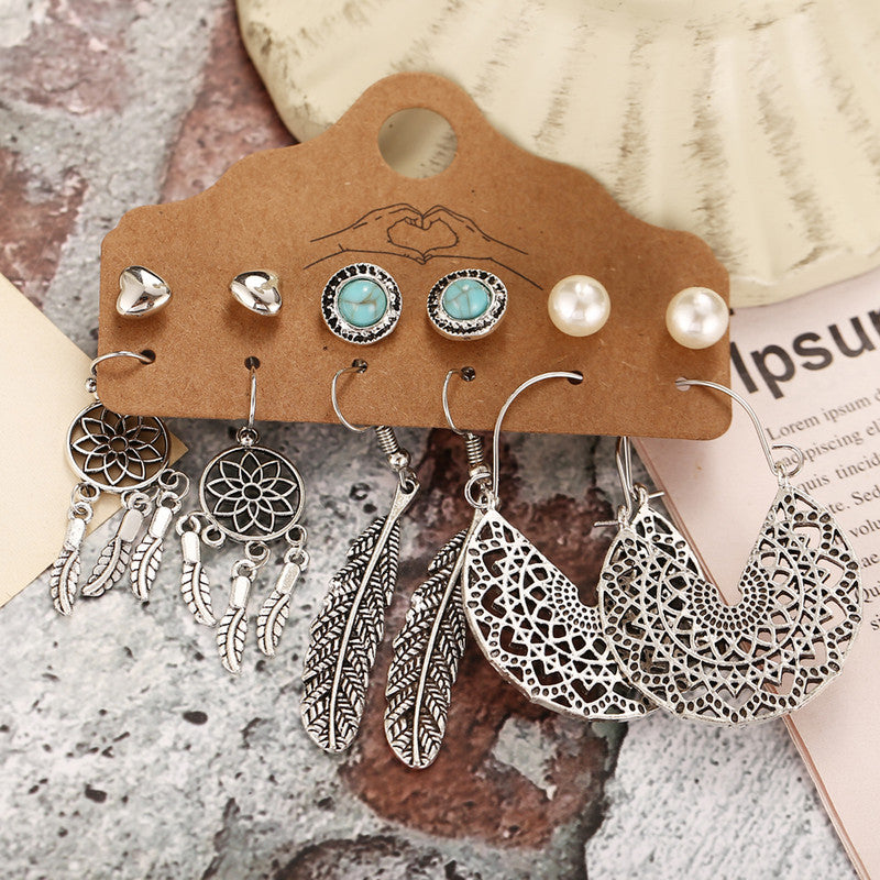 Contemporary Oxidized German Silver Plated Earrings For Women