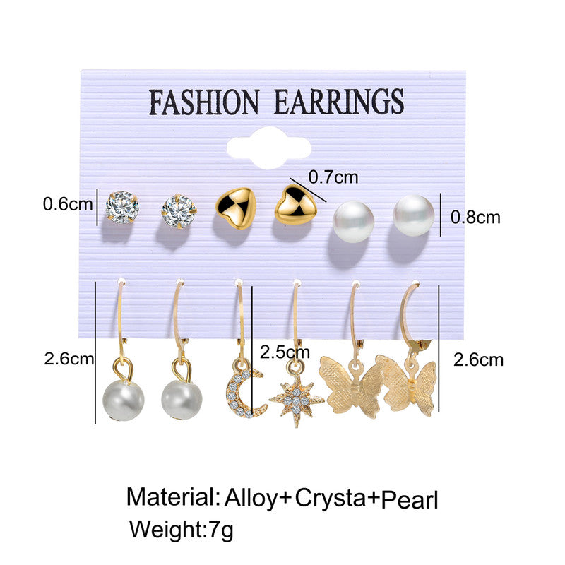 Beautiful Pearl and AD Gold Plated Earrings For Women