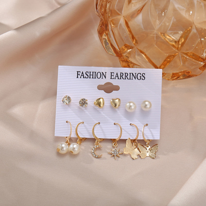 Beautiful Pearl and AD Gold Plated Earrings For Women