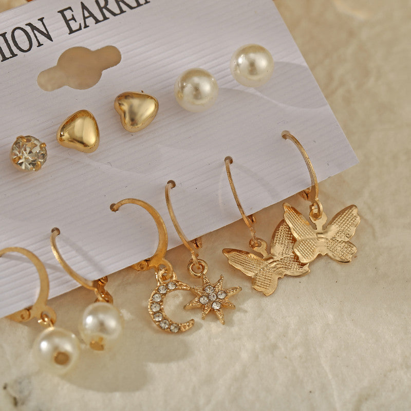 Beautiful Pearl and AD Gold Plated Earrings For Women