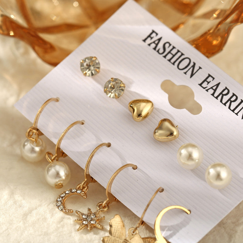 Beautiful Pearl and AD Gold Plated Earrings For Women