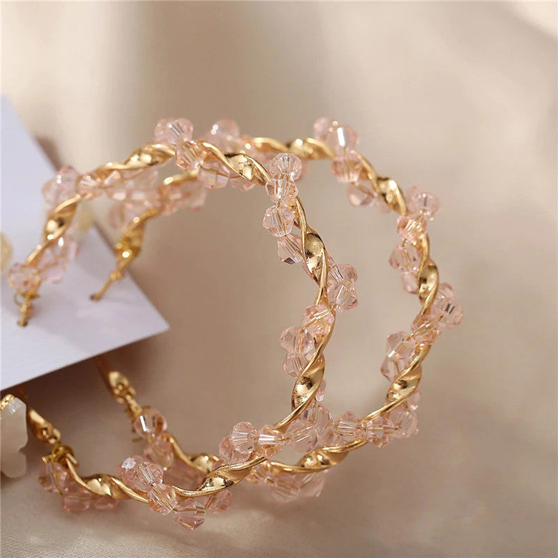 Pink Gold Plated Earrings Combo For Women