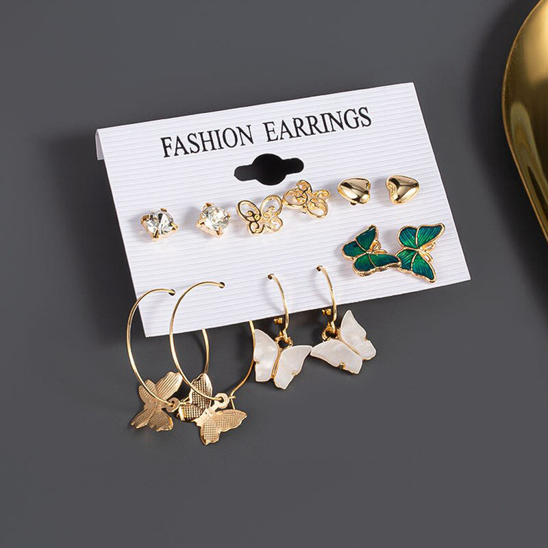 Gold Plated Earrings Combo Pack of 6 For Women