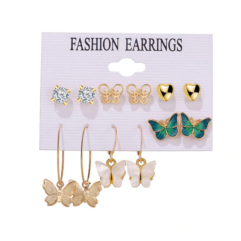 Gold Plated Earrings Combo Pack of 6 For Women