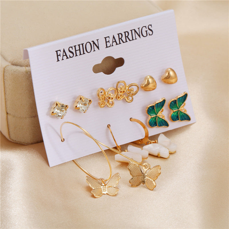 Gold Plated Earrings Combo Pack of 6 For Women