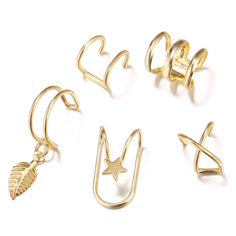 Gold Plated Earrings Combo Pack of 5 For Women