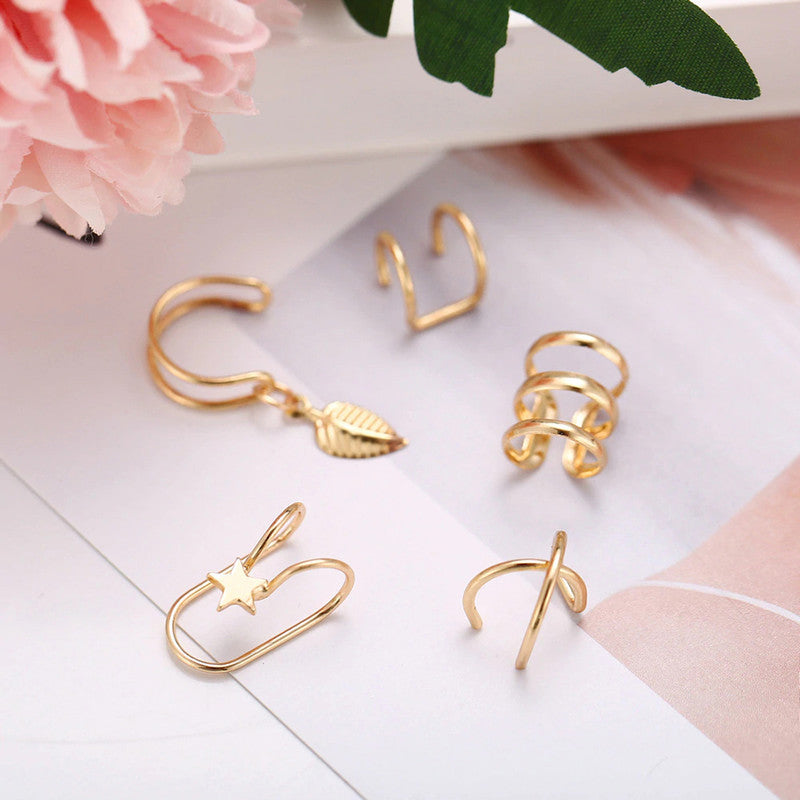 Gold Plated Earrings Combo Pack of 5 For Women