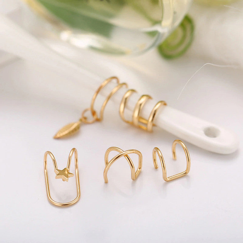 Gold Plated Earrings Combo Pack of 5 For Women