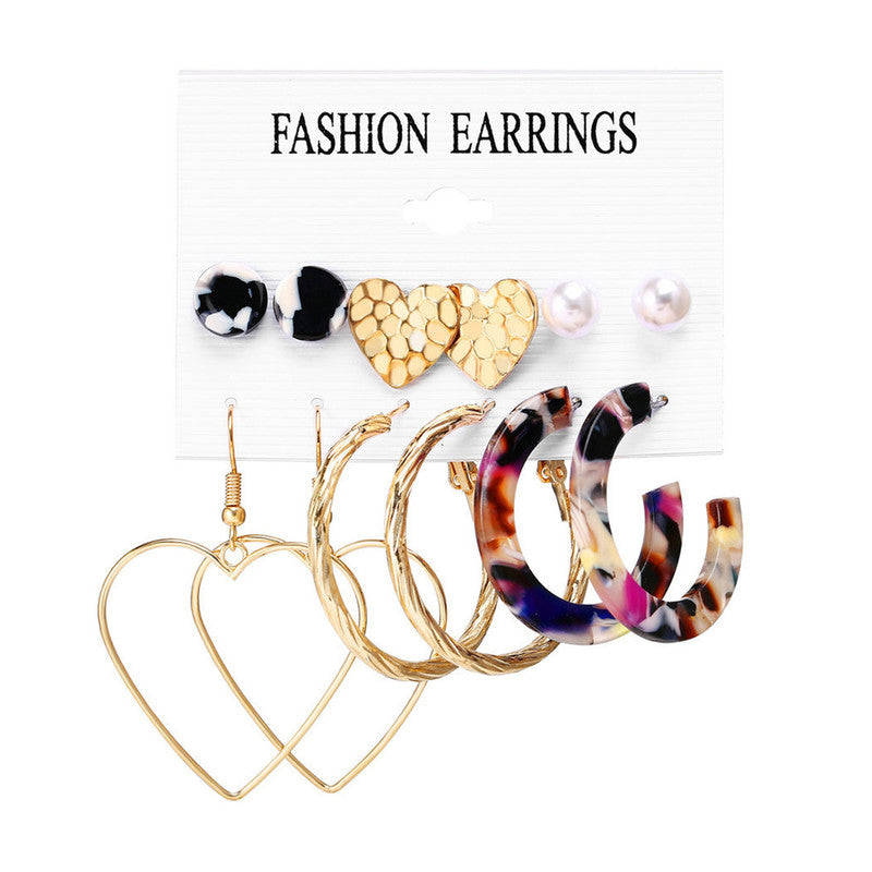 Gold-toned Gold Plated Earrings Combo For Women