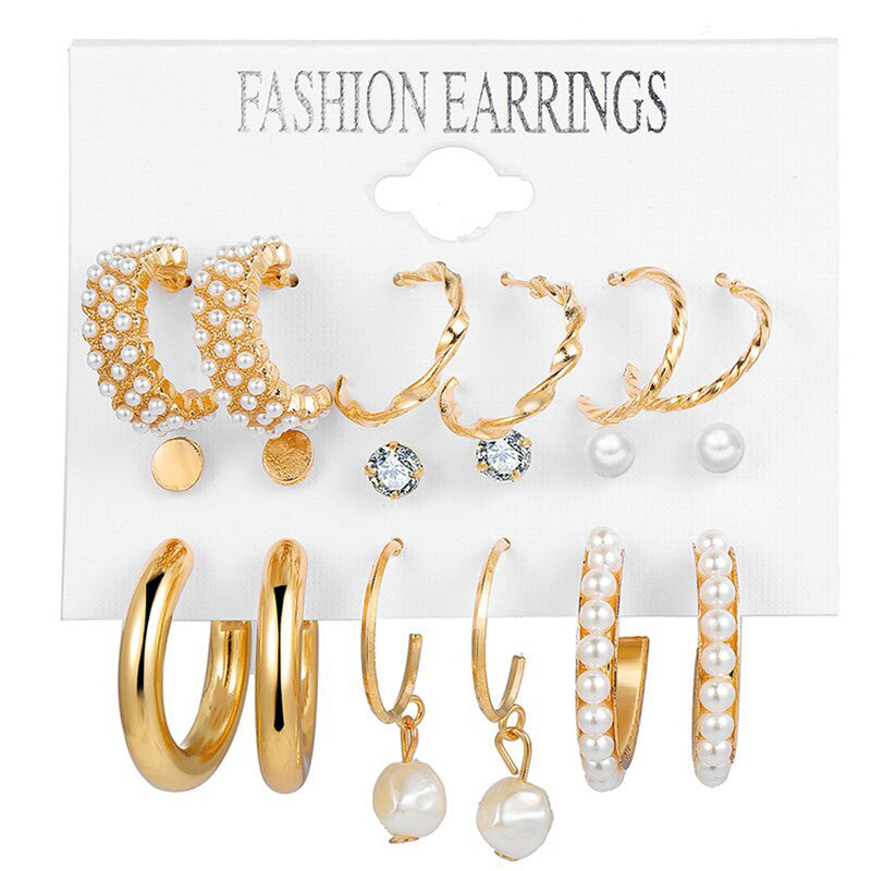 AD and Pearl Gold Plated Jewellery Earrings Combo For Women - MySmartBazaar