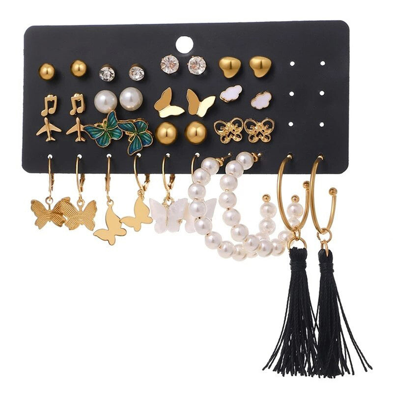 Gold Plated Multi-coloured Classic Earrings For Women