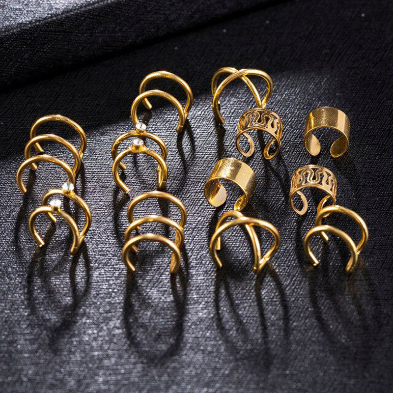 Gold Plated Ear cuffs Combo of 6 For Women