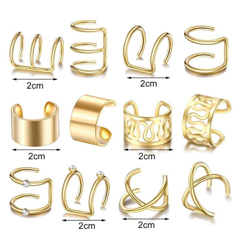 Gold Plated Ear cuffs Combo of 6 For Women