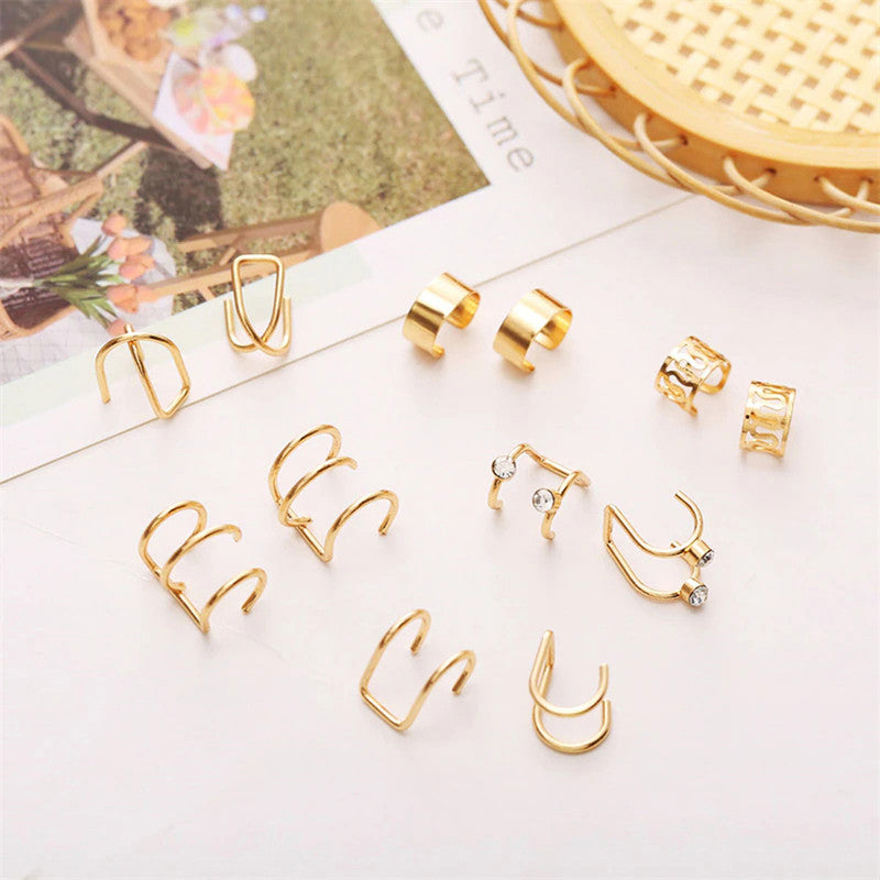 Gold Plated Ear cuffs Combo of 6 For Women