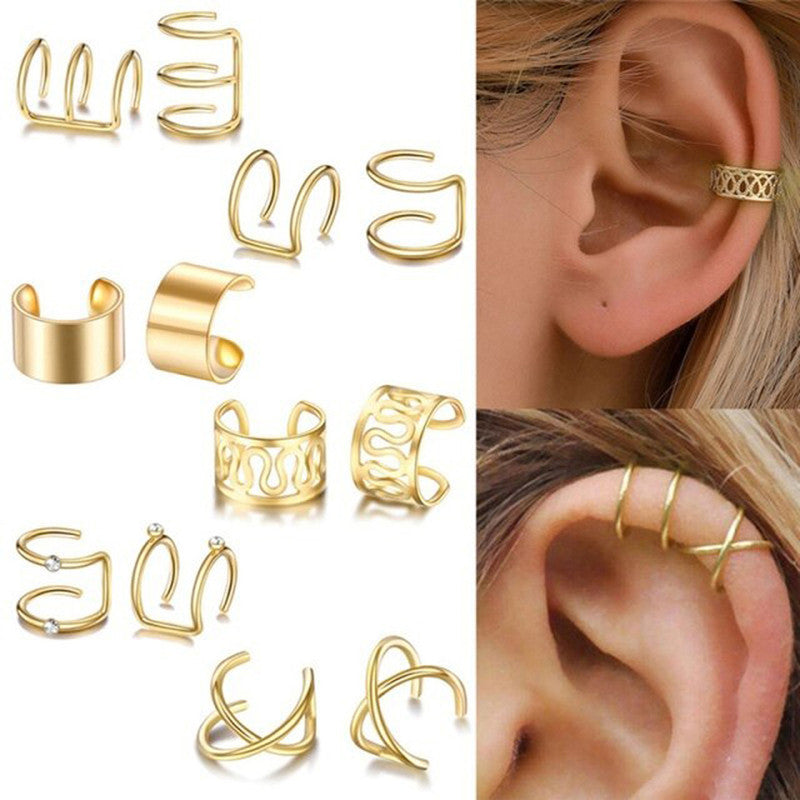 Gold Plated Ear cuffs Combo of 6 For Women