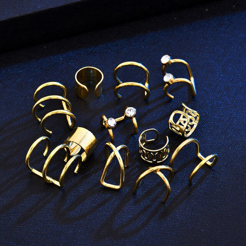 Gold Plated Ear cuffs Combo of 6 For Women