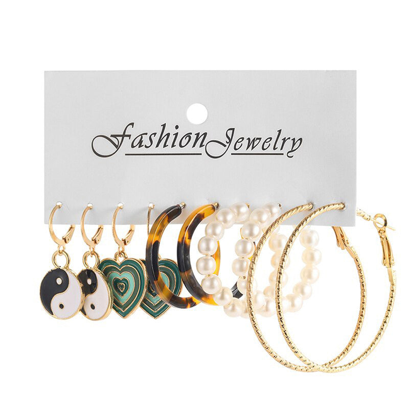 Gold-Plated Drop Earrings Combo of 5 For Women