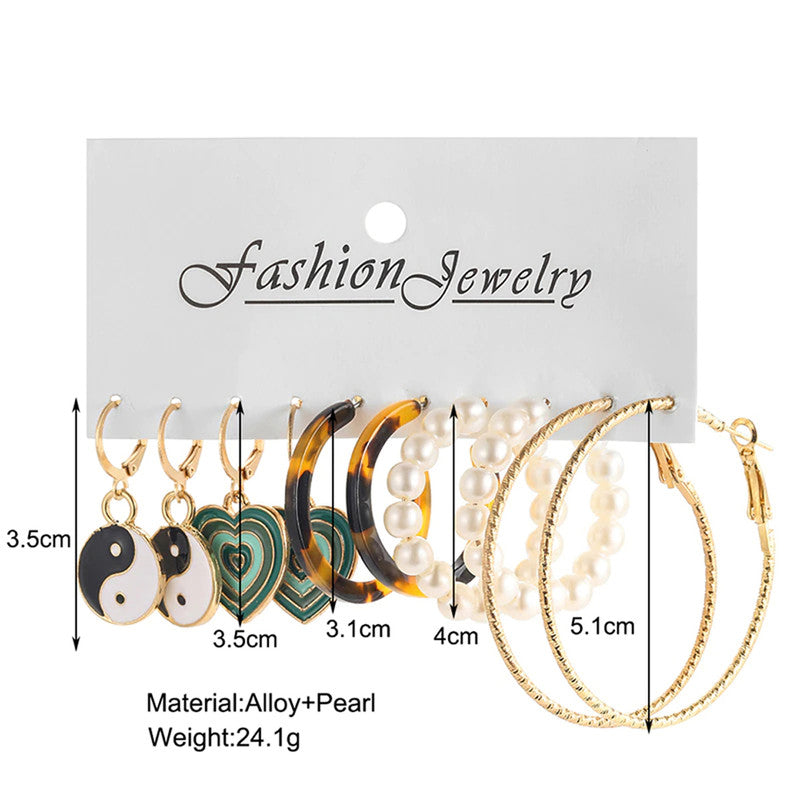 Gold-Plated Drop Earrings Combo of 5 For Women