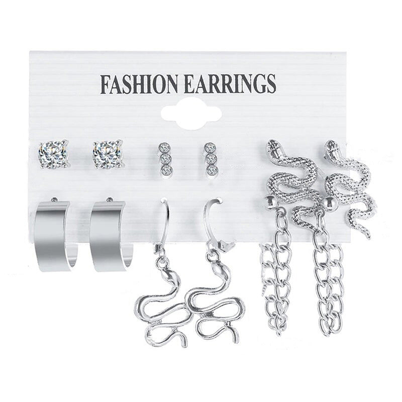 Silver-Plated Drop Earrings Combo of 6 For Women