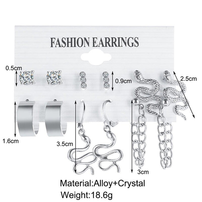 Silver-Plated Drop Earrings Combo of 6 For Women