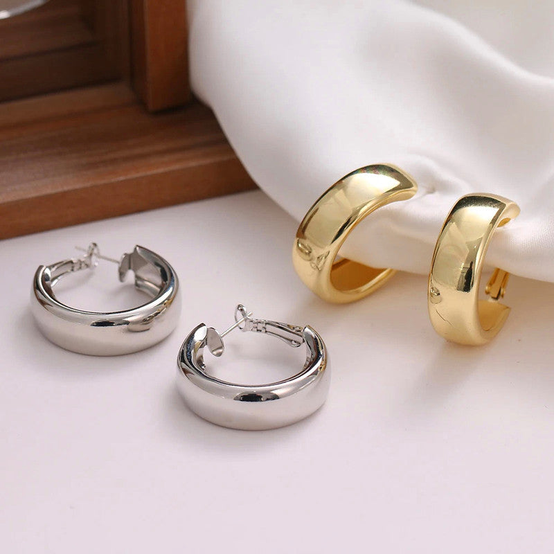 Gold & Silver Plated Contemporary Hoop Earrings