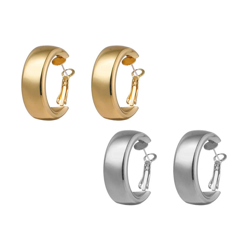 Gold & Silver Plated Contemporary Hoop Earrings