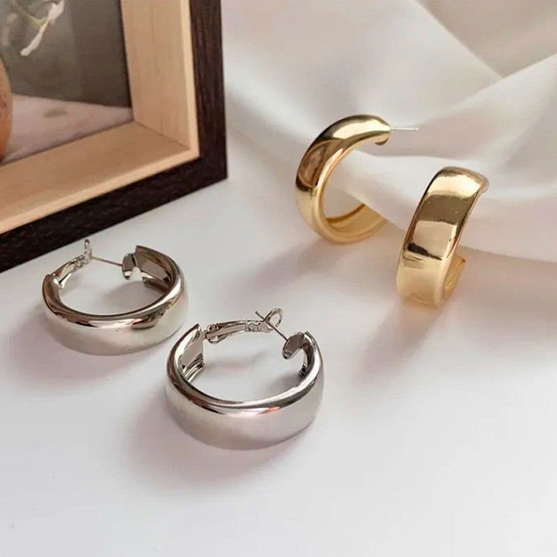 Gold & Silver Plated Contemporary Hoop Earrings