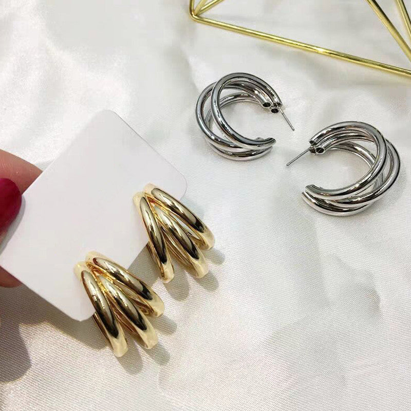 Gold & Silver Plated Contemporary Hoop Earrings