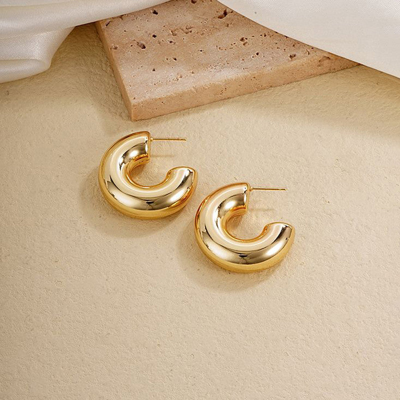 Gold Plated Half Hoop Pair Of 3 Earrings