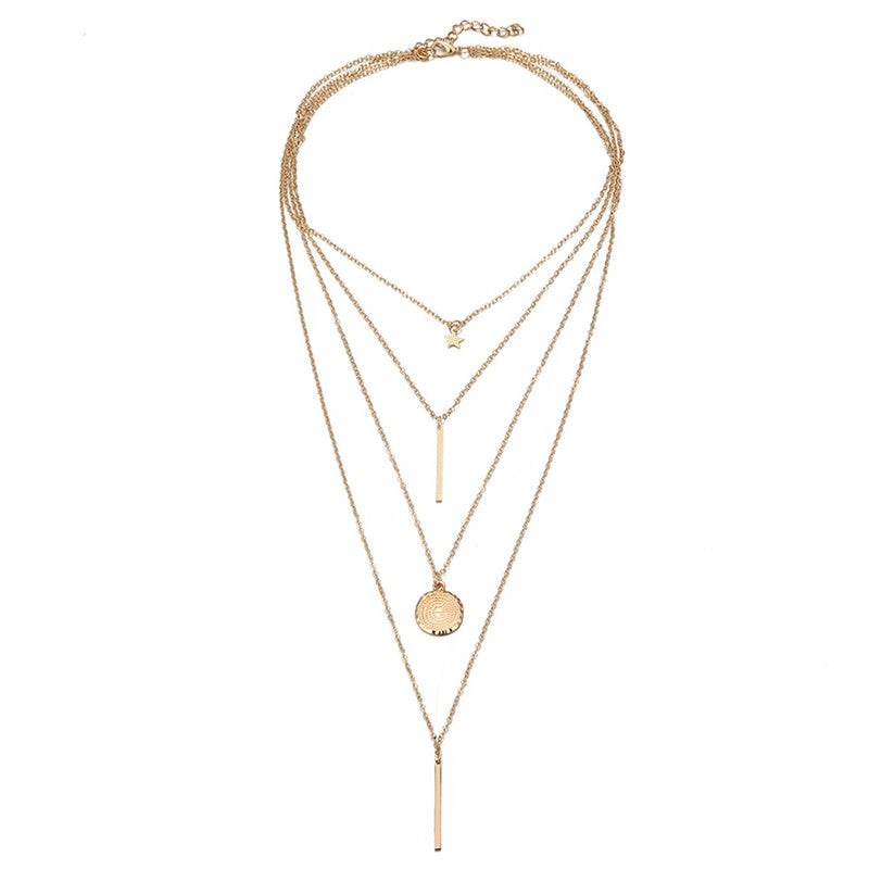 Gold Plated Layered Necklace Combo