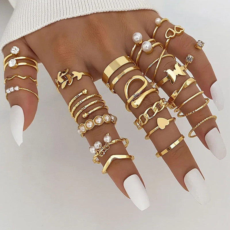 Gold Plated Stackable Rings (Pack of 22)