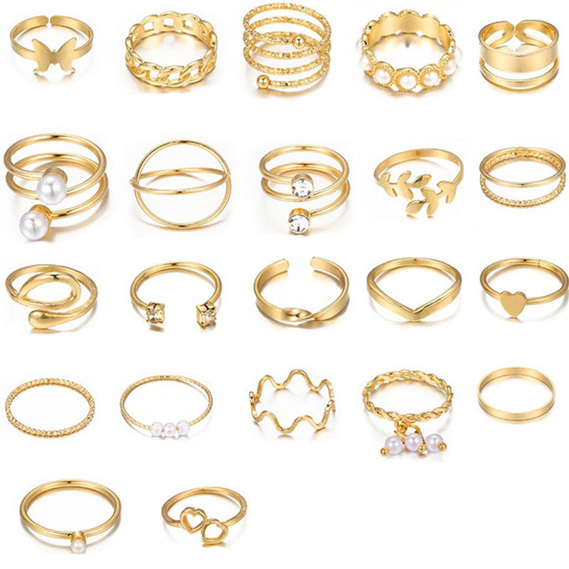 Gold Plated Stackable Rings (Pack of 22)