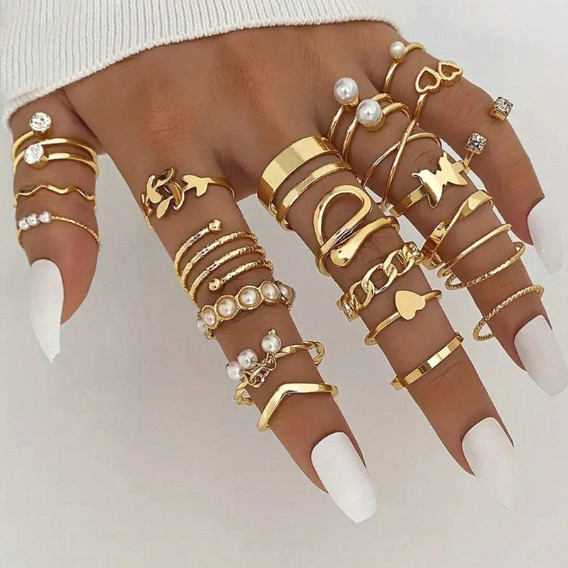 Gold Plated Stackable Rings (Pack of 22)