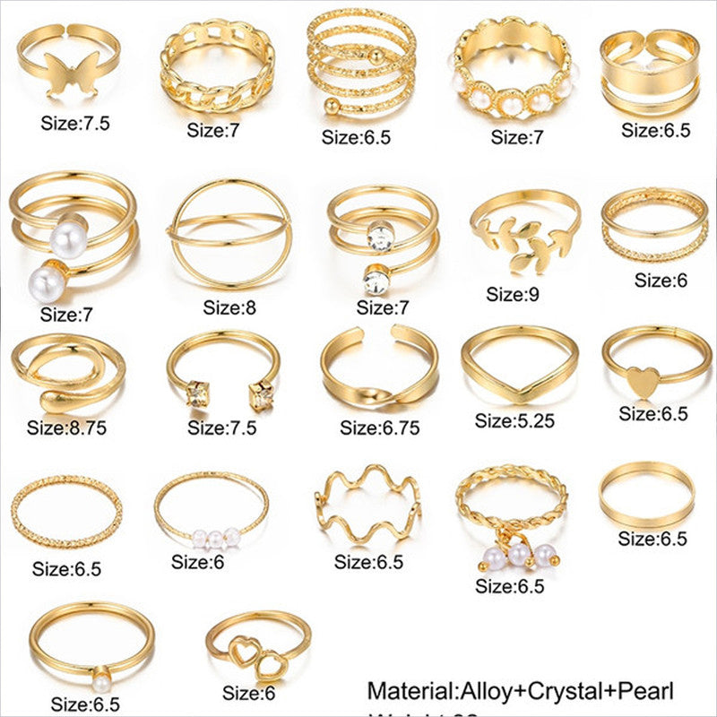 Gold Plated Stackable Rings (Pack of 22)