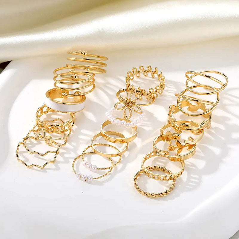 Gold Plated Stackable Rings (Pack of 22)