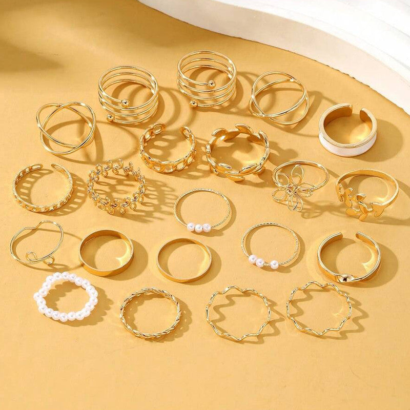 Gold Plated Stackable Rings (Pack of 22)