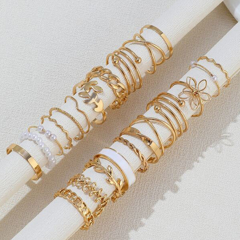 Gold Plated Stackable Rings (Pack of 22)