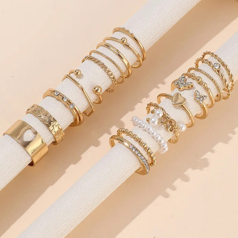 Gold Plated Stackable Rings (Pack of 21)