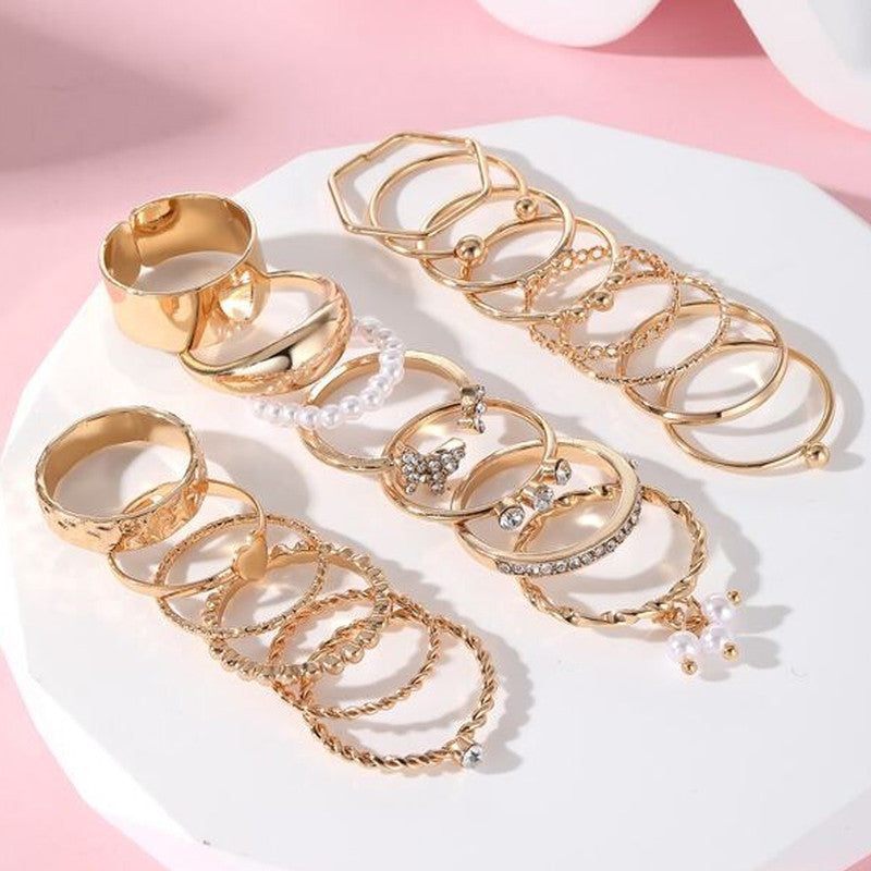 Gold Plated Stackable Rings (Pack of 21)