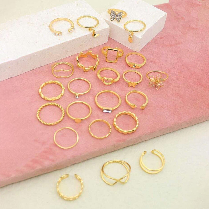 Gold Plated Stackable Rings (Pack of 23)