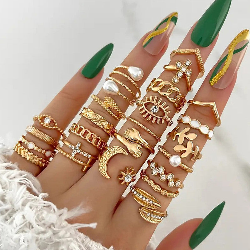 Gold Plated Stackable Rings (Pack of 23) - MySmartBazaar