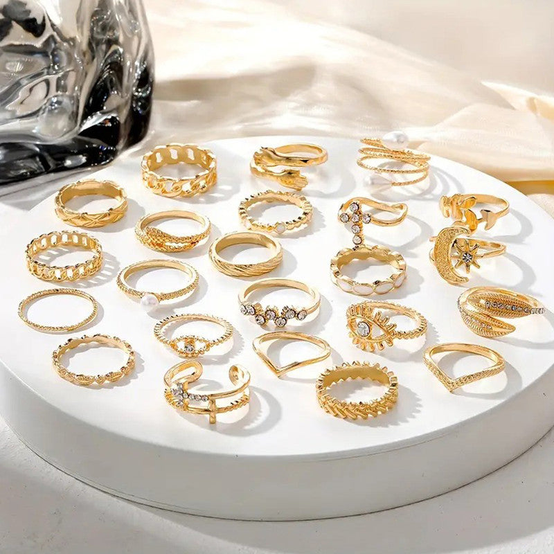 Gold Plated Stackable Rings (Pack of 23)